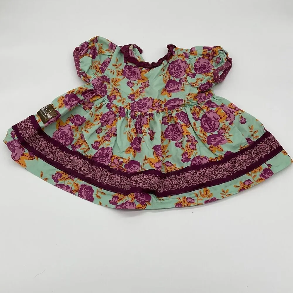 Matilda Jane Lilac Bouquet Wrap Top Secret Fields‎ Floral Purple Ruffles Size 2